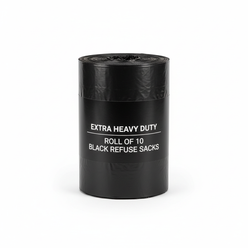 10s Black Sacks on Roll Extra Heavy Duty