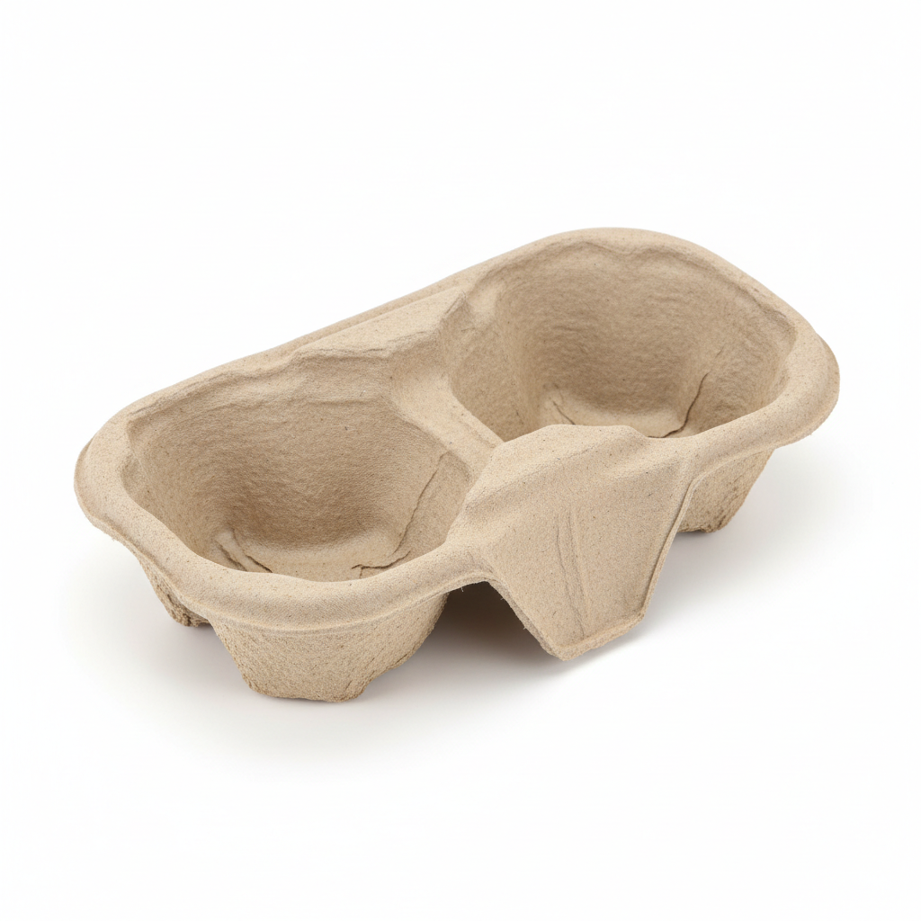 2 Cup Carrier Moulded Pulp Fibre