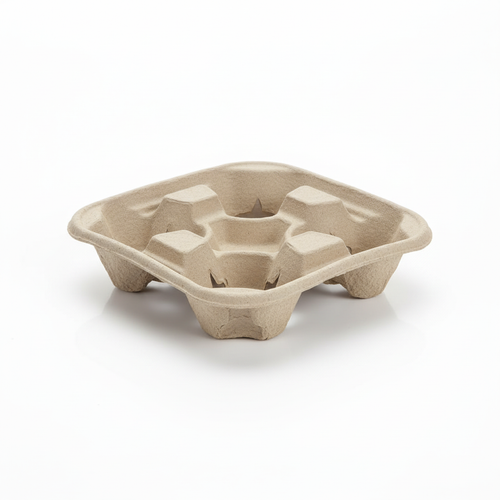 4 Cup Carrier Moulded Pulp Fibre