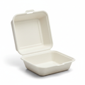 Bagasse Burger Box 152mm 6" plain