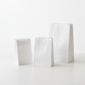 Bleached Kraft Paper Bags Square White Plain